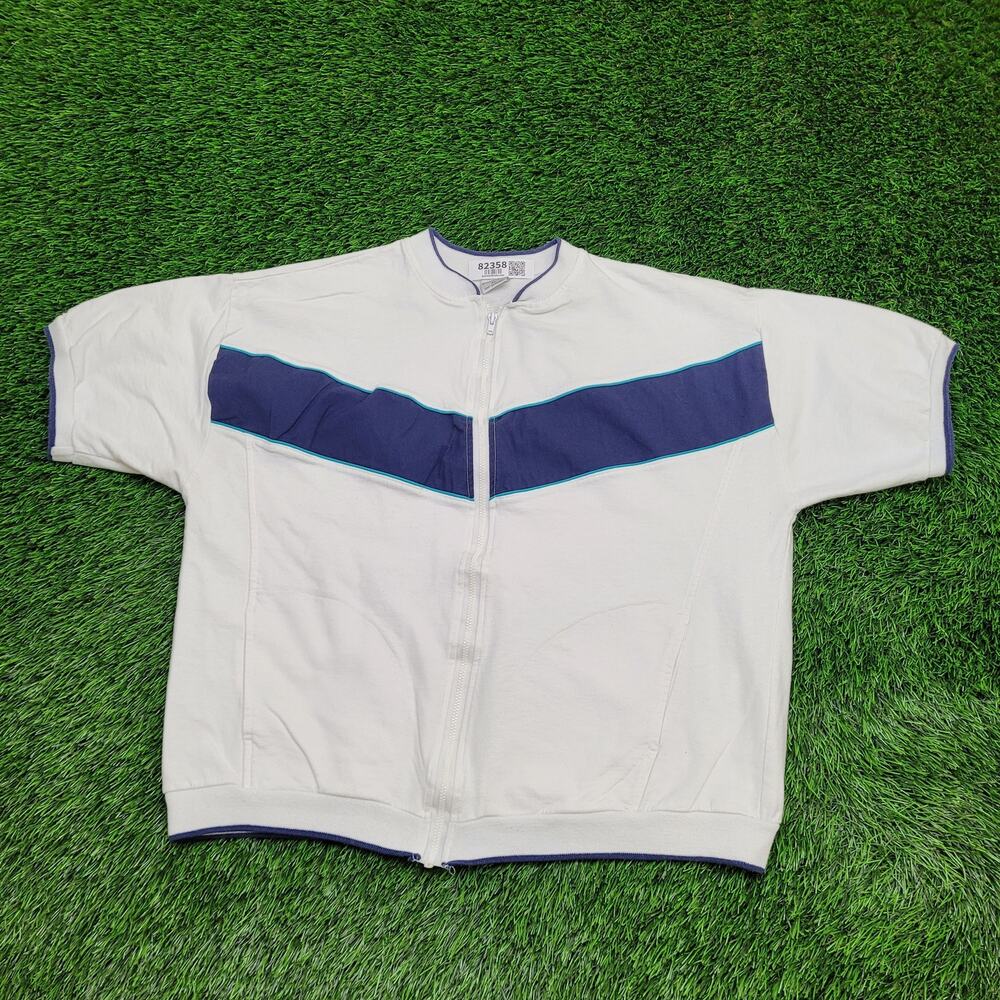 Vintage 80s Jantzen MOD Track Jacket XL 25x25 Colorblock USA